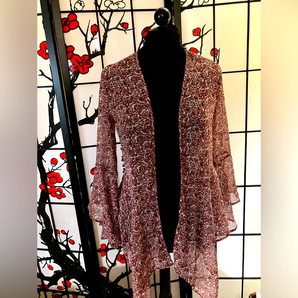 Hollister red paisley cover up top